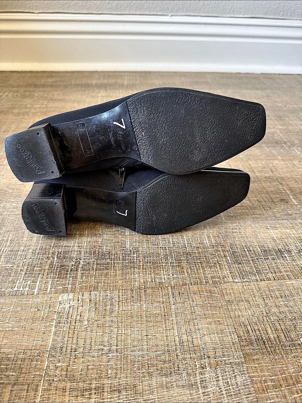 Paul Green Black Square Toe Leather Ankle Boots EU 38 - Picture 7 of 8